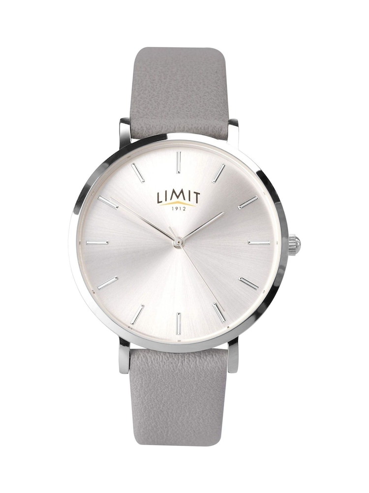 Limit Secret Garden 36mm Womens Round Silver Analogue Watch with Grey Strap - Image 1 of 4 Limit Secret Garden 36mm Womens Round Silver Analogue Watch with Grey Strap - Image 1 of 4