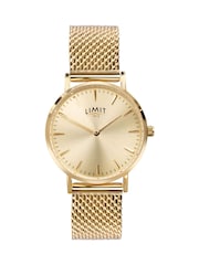 Limit  36mm Womens Round Gold Analogue Watch with Gold Mesh Strap - Image 1 of 3