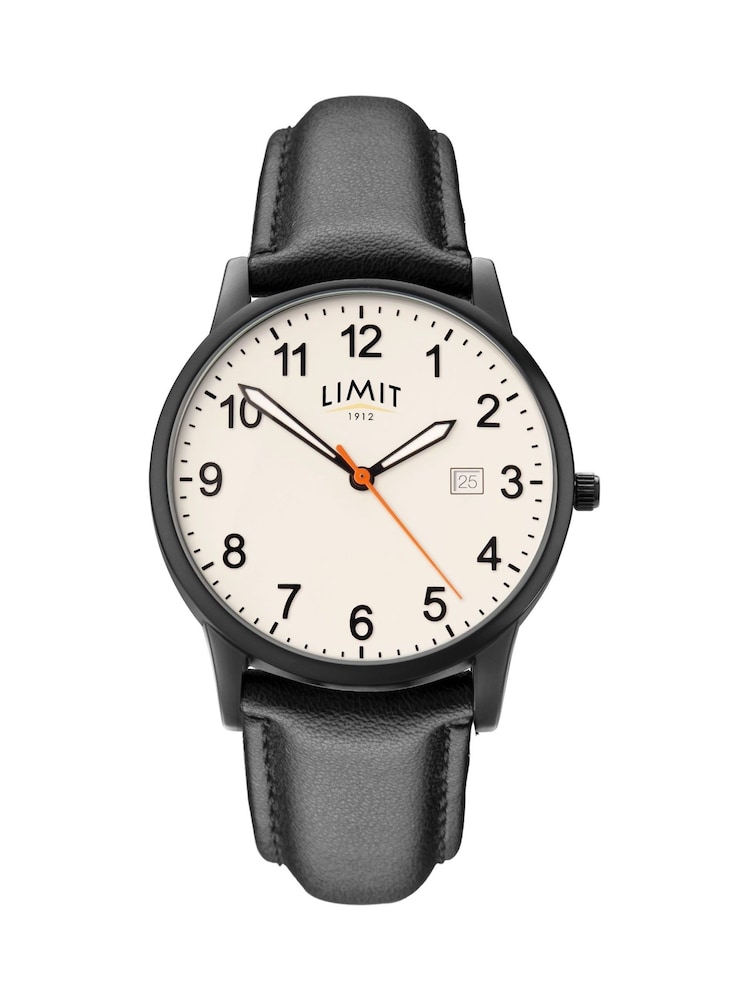 Limit Mens Round 38mm Black Analogue Watch with Black Strap - Image 1 of 4