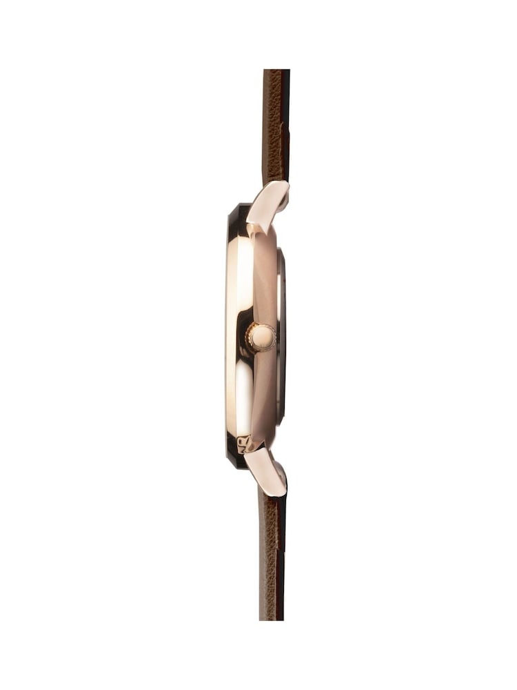 Limit  40mm Mens Round Rose Gold Analogue Watch with Brown Strap - Image 4 of 4