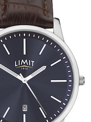 Limit Modern 38mm Mens Round Silver Analogue Watch with Brown Strap - Image 3 of 4