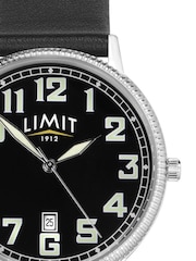 Limit Pilot 40mm Mens Round Silver Analogue Watch with Black Strap - Image 3 of 4