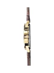 Limit  38mm Mens Round Gold Analogue Watch with Brown Strap - Image 4 of 4
