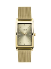 Limit  23mm Womens Rectangular Gold Analogue Watch with Gold Mesh Strap - Image 1 of 4