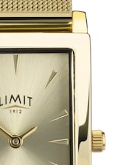 Limit  23mm Womens Rectangular Gold Analogue Watch with Gold Mesh Strap - Image 3 of 4