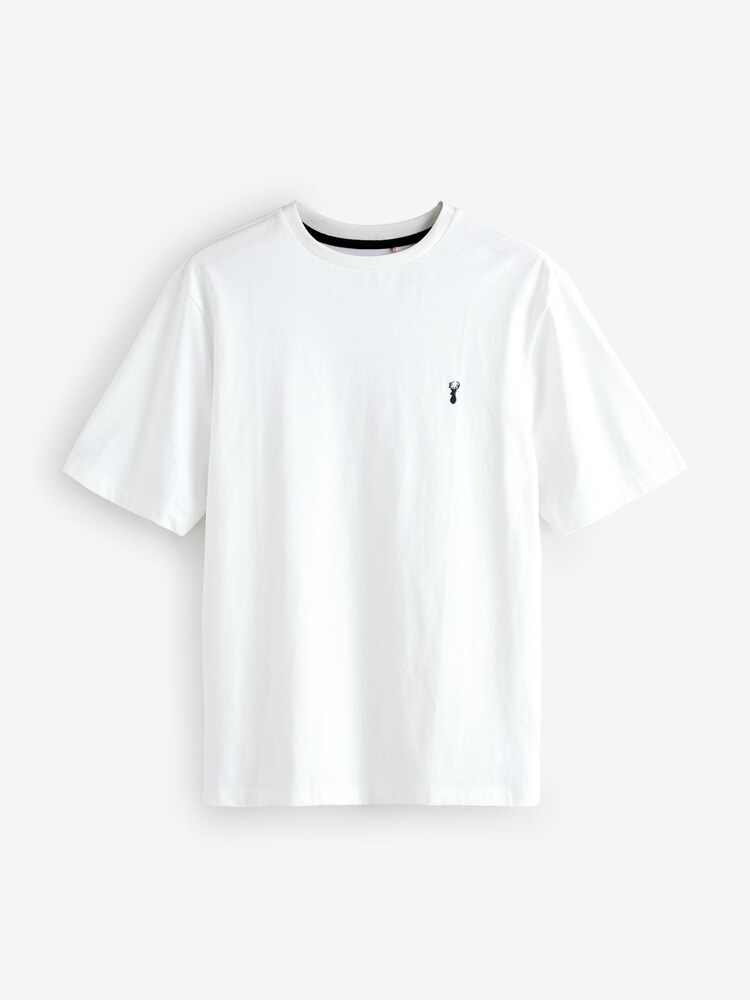 White Short Sleeve Stag T-Shirt - Image 1 of 1