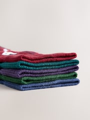 Red/Blue/Green Argyle Christmas Pattern Socks 5 Pack - Image 7 of 8