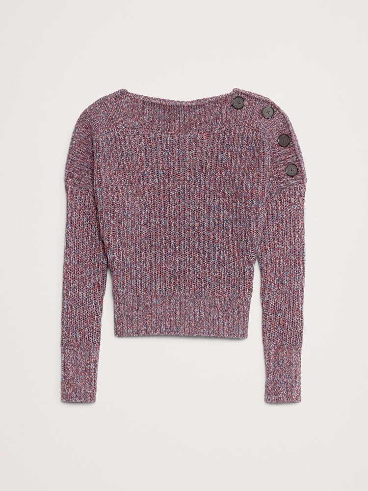 Banana Republic Multi Cotton Button-Shoulder Sweatshirt - Image 4 of 4