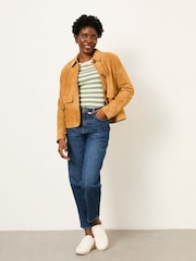 FatFace Callie Green Stripe Long Sleeve Top - Image 4 of 6