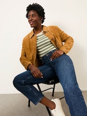 FatFace Callie Green Stripe Long Sleeve Top - Image 5 of 6