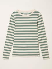FatFace Callie Green Stripe Long Sleeve Top - Image 6 of 6