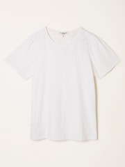 FatFace Freya White Applique T Shirt - Image 6 of 6