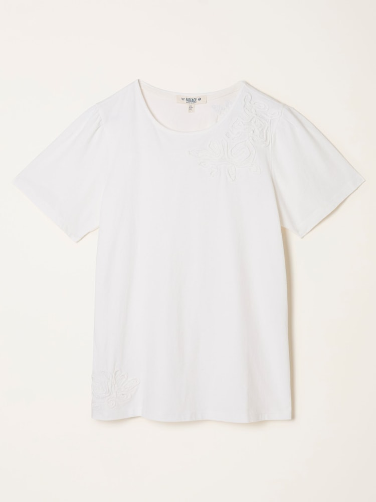 FatFace Freya White Applique T Shirt - Image 6 of 6