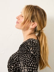 FatFace Ria Black Mono Patchwork Top - Image 3 of 6