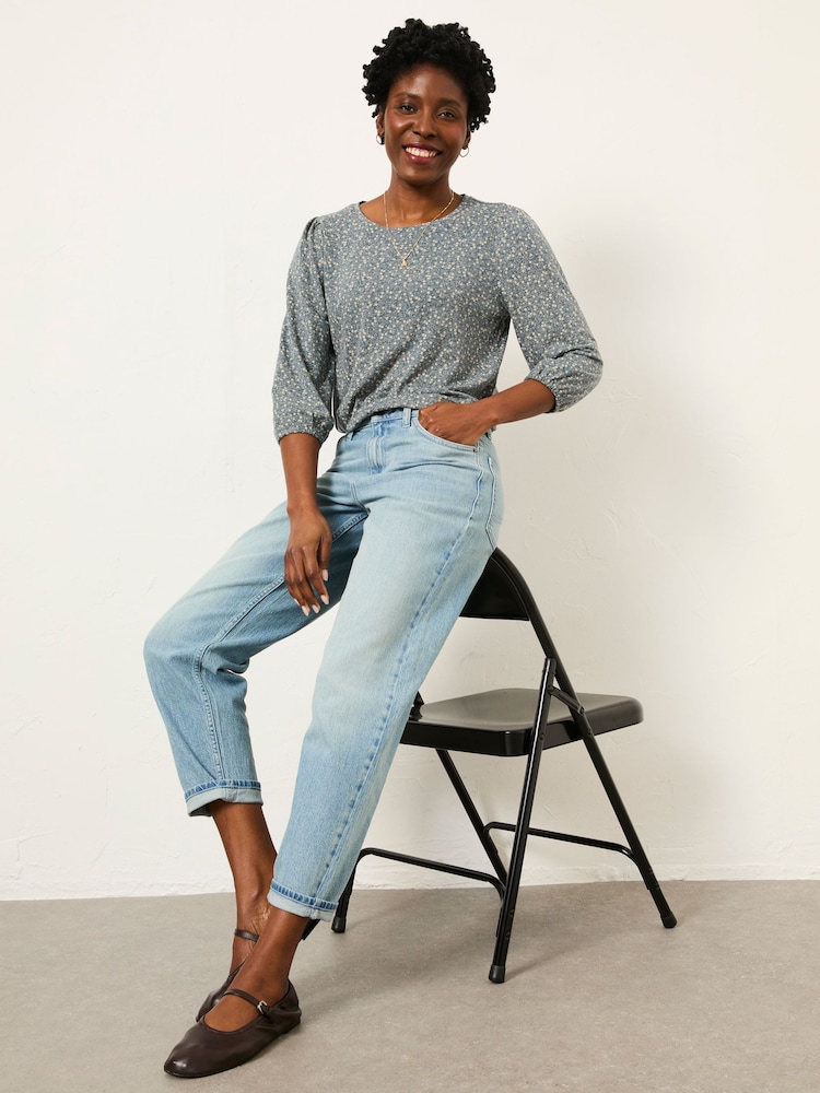 FatFace Penny Blue Vintage Ditsy Top - Image 1 of 6 FatFace Penny Blue Vintage Ditsy Top - Image 1 of 6