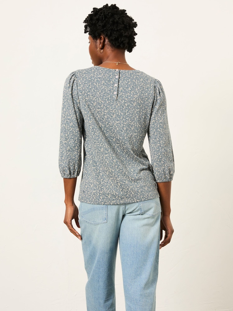 FatFace Penny Blue Vintage Ditsy Top - Image 2 of 6 FatFace Penny Blue Vintage Ditsy Top - Image 2 of 6