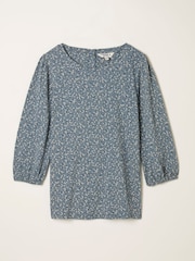 FatFace Penny Blue Vintage Ditsy Top - Image 6 of 6