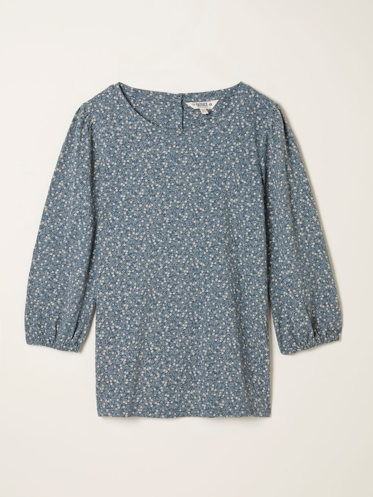 FatFace Penny Blue Vintage Ditsy Top - Image 6 of 6 FatFace Penny Blue Vintage Ditsy Top - Image 6 of 6