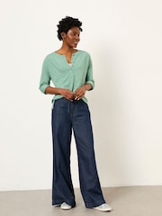 FatFace Milly Jade Green Henley T Shirt - Image 3 of 6