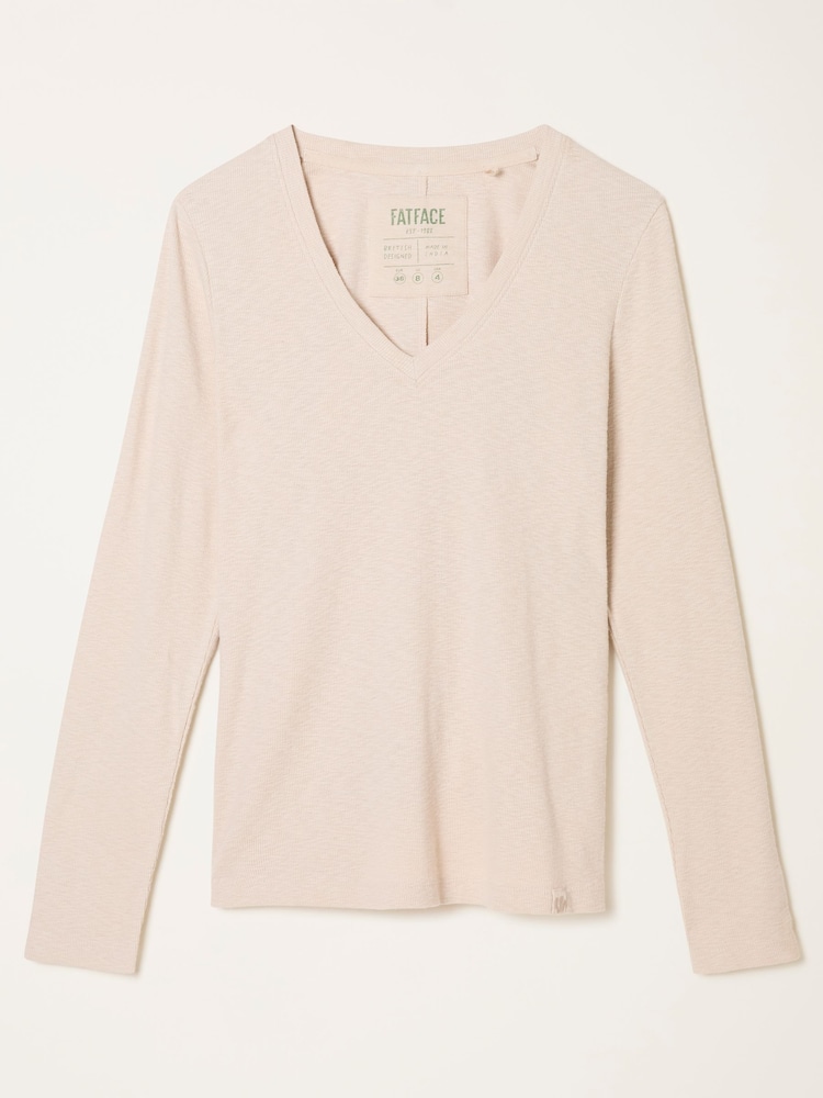 Oatmeal - FatFace Μπλούζα με Λαιμόκοψη V - Εικόνα 7 του 7