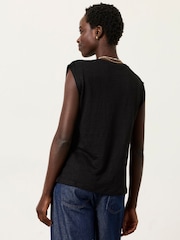 FatFace Lou Black Linen Tank - Image 2 of 7