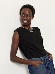 FatFace Lou Black Linen Tank - Image 3 of 7