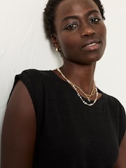 FatFace Lou Black Linen Tank - Image 5 of 7