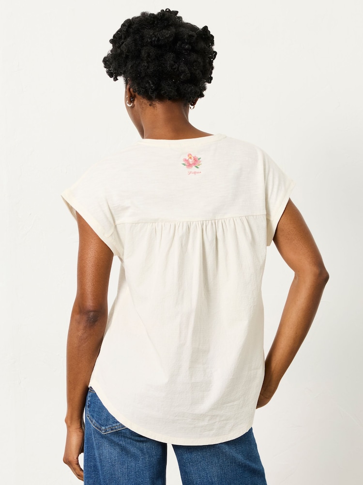 FatFace Ivory Cross Stitch Floral T Shirt - Image 2 of 6