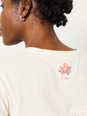 FatFace Ivory Cross Stitch Floral T Shirt - Image 3 of 6