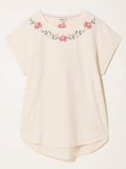 FatFace Ivory Cross Stitch Floral T Shirt - Image 6 of 6