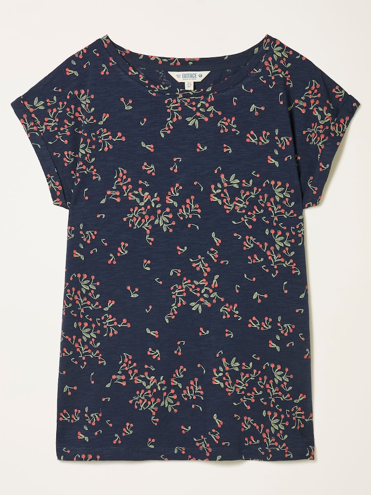 FatFace Ivy Navy Blue Cherries T Shirt - Image 4 of 4 FatFace Ivy Navy Blue Cherries T Shirt - Image 4 of 4