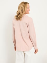 FatFace Paige Pink Woven Jersey Mix Top - Image 2 of 4