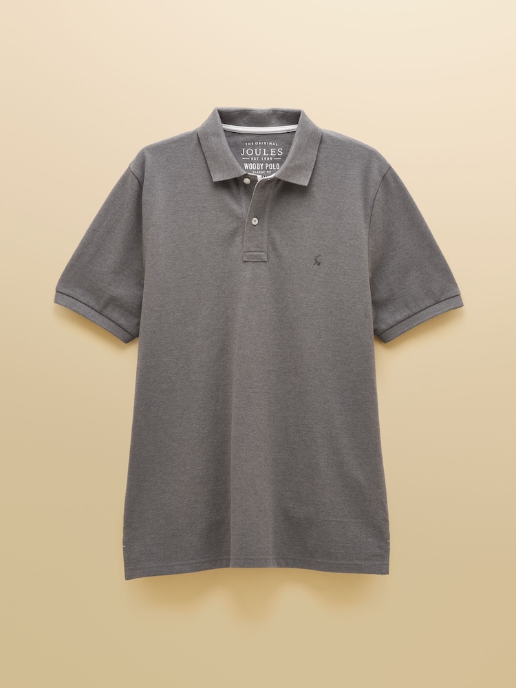 Joules Woody Grey Cotton Pique Polo Shirt - Image 9 of 9 Joules Woody Grey Cotton Pique Polo Shirt - Image 9 of 9