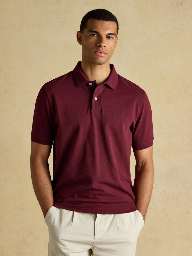 Joules Woody Burgundy Cotton Pique Polo Shirt - Image 1 of 10 Joules Woody Burgundy Cotton Pique Polo Shirt - Image 1 of 10