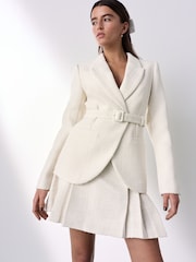 Cream Tabitha Simmons X Next Boucle Mini Skirt - Image 1 of 4