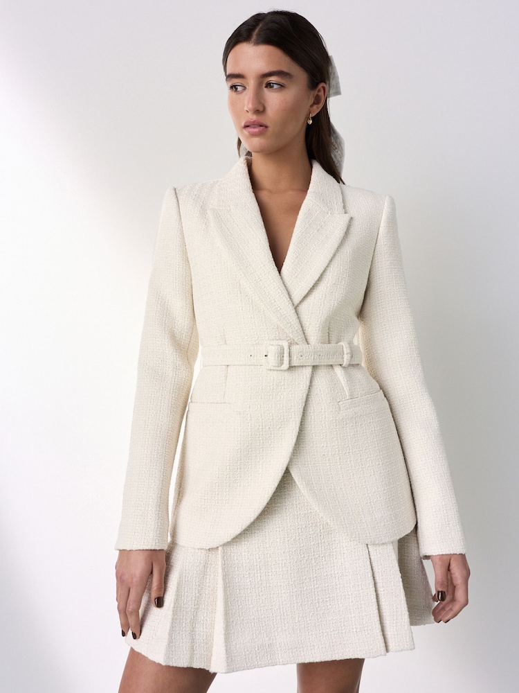 Cream Tabitha Simmons X Next Boucle Mini Skirt - Image 2 of 4