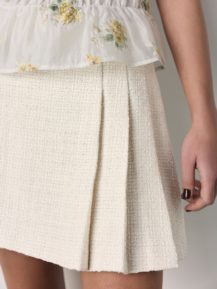 Cream Tabitha Simmons X Next Boucle Mini Skirt - Image 4 of 4