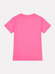New Balance Pink Bolt Girls Stacked Logo T-Shirt - Image 2 of 3