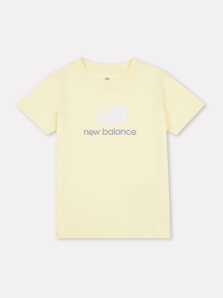 New Balance Yellow Girls Stacked Logo T-Shirt - Image 1 of 3