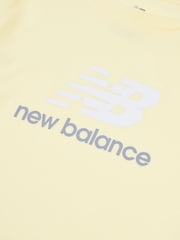 New Balance Yellow Girls Stacked Logo T-Shirt - Image 3 of 3