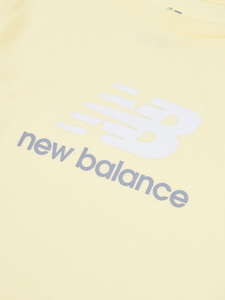 New Balance Yellow Girls Stacked Logo T-Shirt - Image 3 of 3