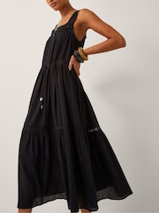 Monsoon Black Maddi Sleeveless Embroidered Midi Dress - Image 2 of 4