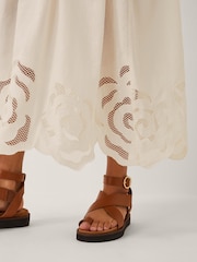 Monsoon Cream Grace Cutwork Midi Skirt - Image 2 of 4