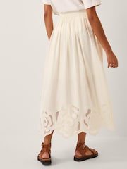 Monsoon Cream Grace Cutwork Midi Skirt - Image 3 of 4