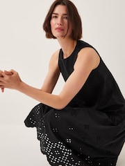 Monsoon Black Fable Broderie Drop Waist Midi Dress - Image 3 of 4