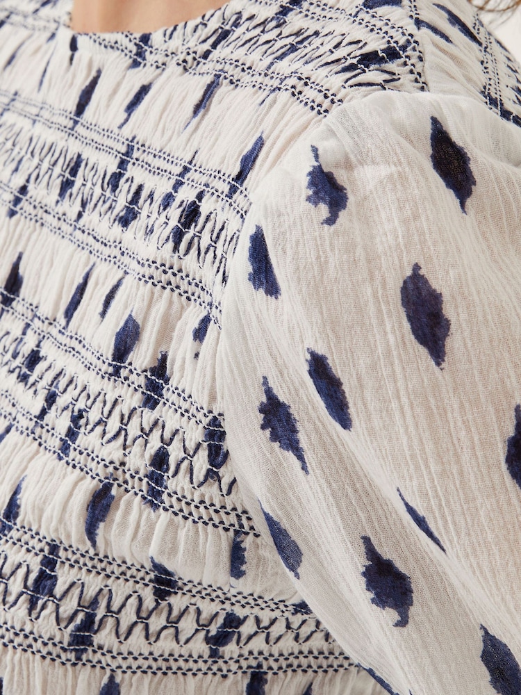 Monsoon Natural Molly Spot Smocked Top - Image 5 of 5