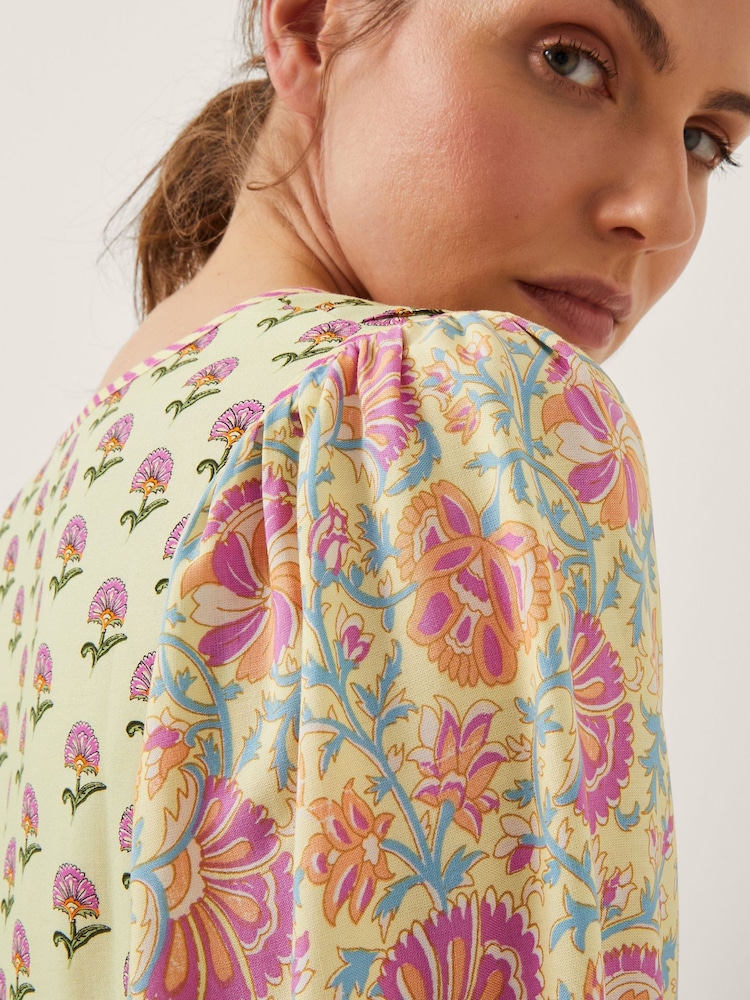 Monsoon Yellow Betty Mix Floral Print Top - Image 2 of 3 Monsoon Yellow Betty Mix Floral Print Top - Image 2 of 3