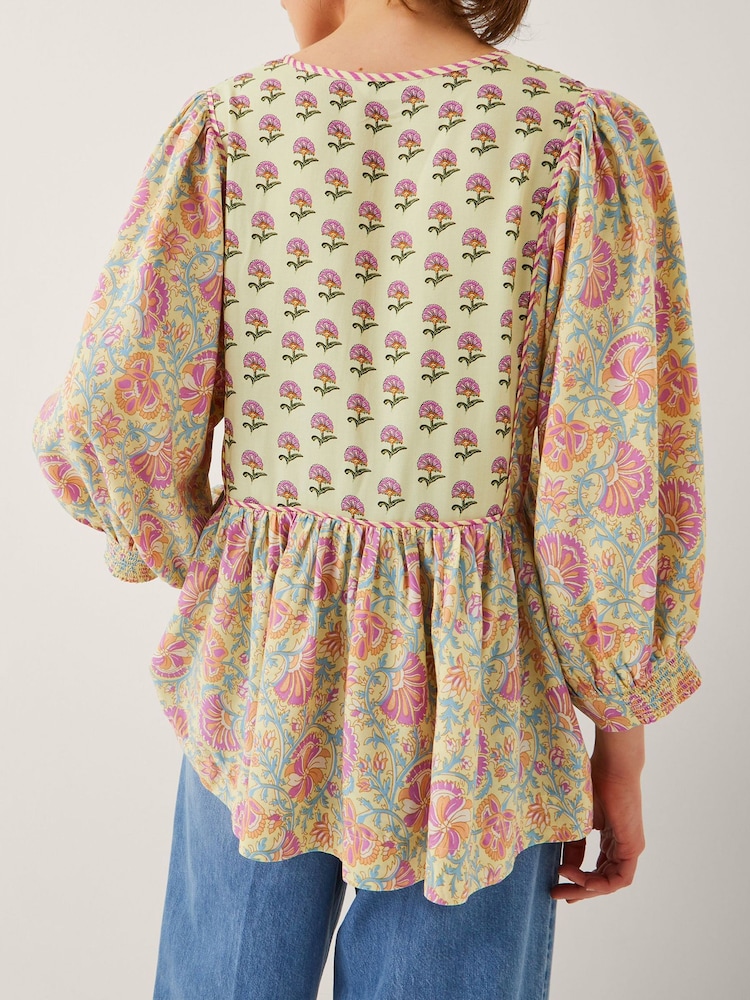 Monsoon Yellow Betty Mix Floral Print Top - Image 4 of 4
