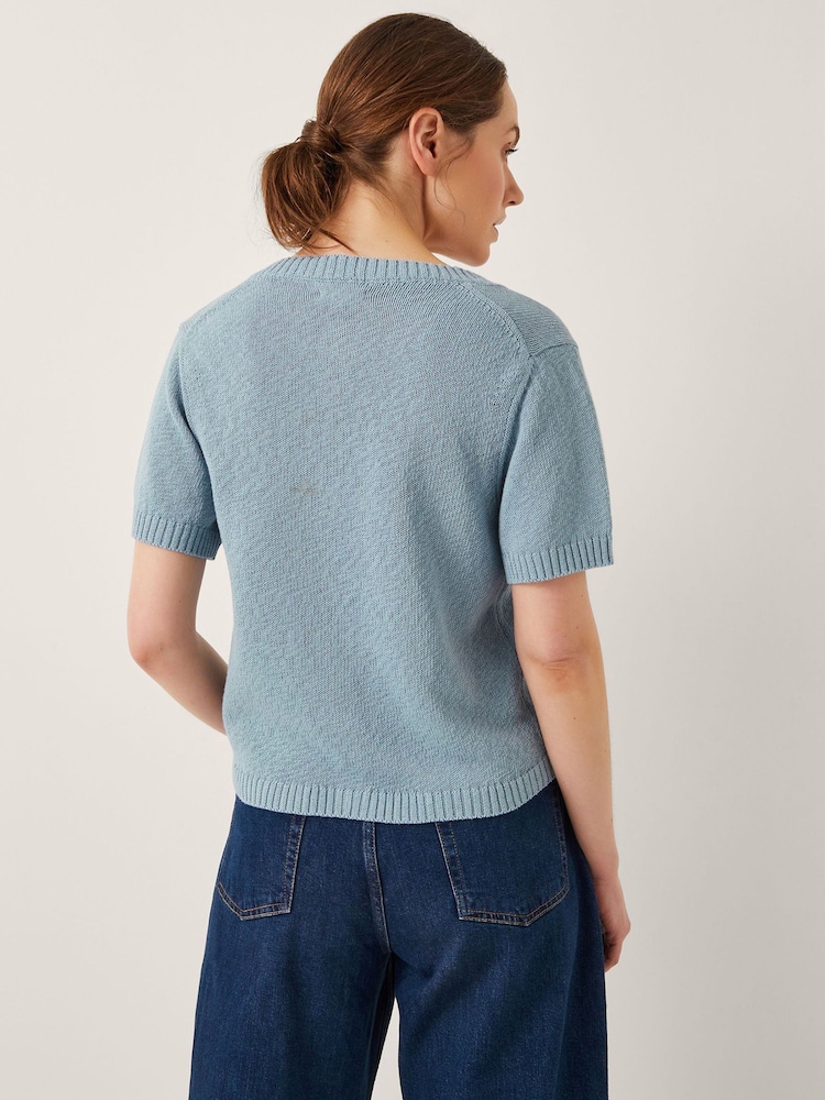 Monsoon Blue Celia Short Sleeve Cardigan - Image 2 of 5 Monsoon Blue Celia Short Sleeve Cardigan - Image 2 of 5