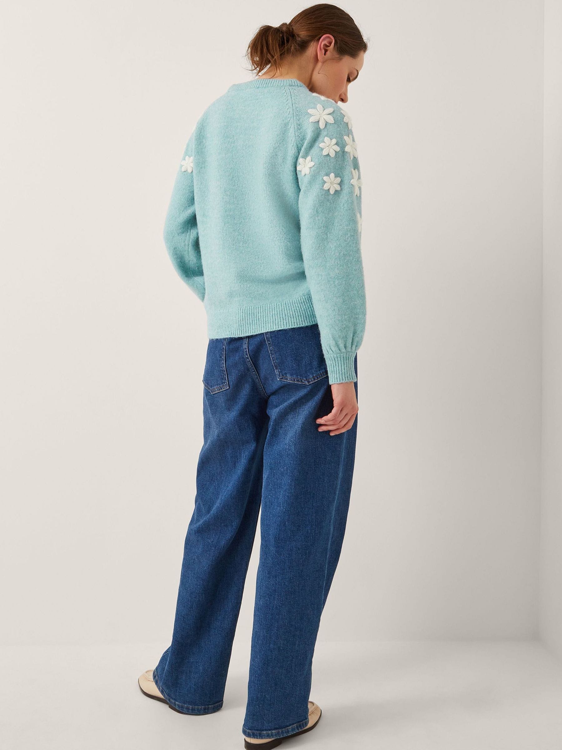 Buy Monsoon Blue Eva Embroidered Sleeve Jumper from Next USA